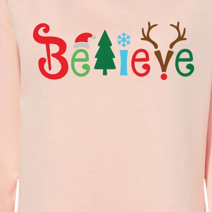 Believe Christmas Family Womens California Wash Sweatshirt