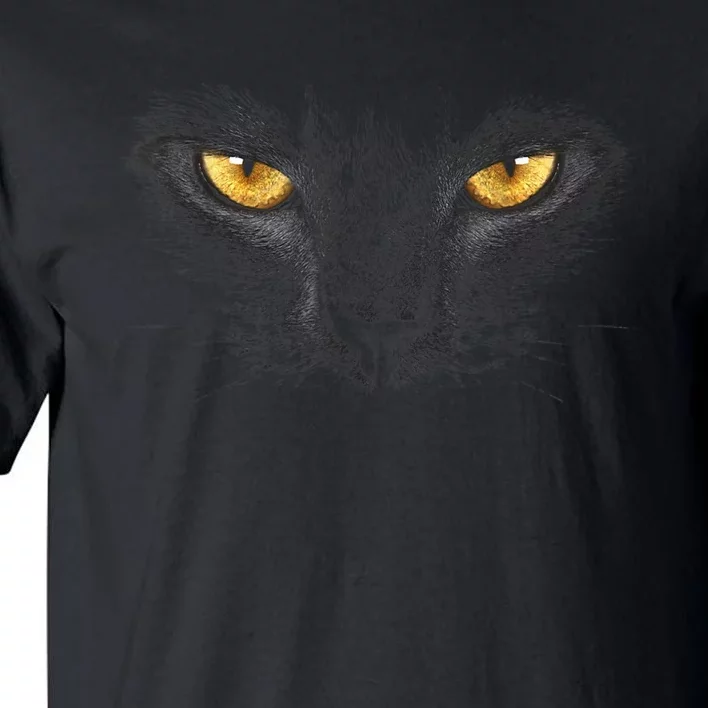 Black Cat Face Yellow Eyes Funny Cat Halloween Costume Gifts Tall T-Shirt