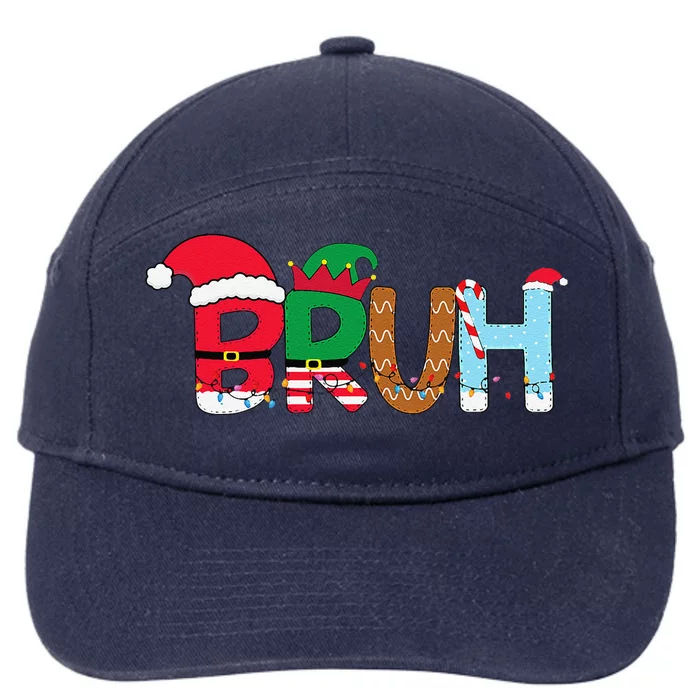 Bruh Christmas For Teen Funny Christmas Bruh 7-Panel Snapback Hat