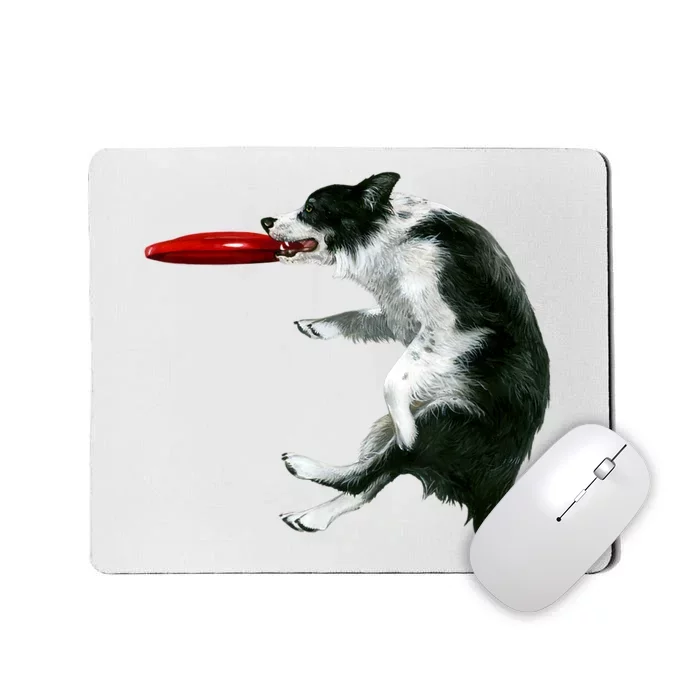 Border Collie Frisbee Graphic Sheepdog Print Gift Mousepad