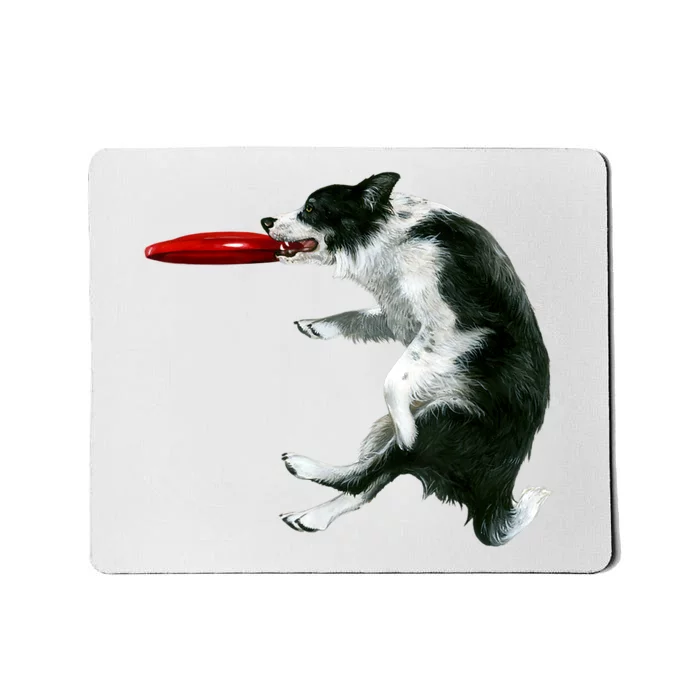 Border Collie Frisbee Graphic Sheepdog Print Gift Mousepad