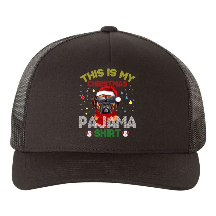 Bulldog Christmas Funny Dog Lover Santa Hat Xmas Pajama Yupoong Adult 5-Panel Trucker Hat