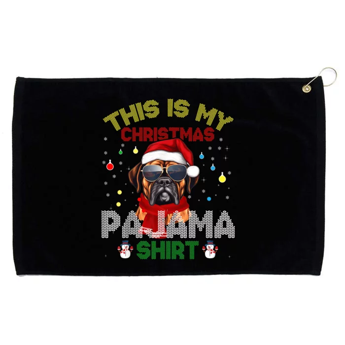 Bulldog Christmas Funny Dog Lover Santa Hat Xmas Pajama Grommeted Golf Towel