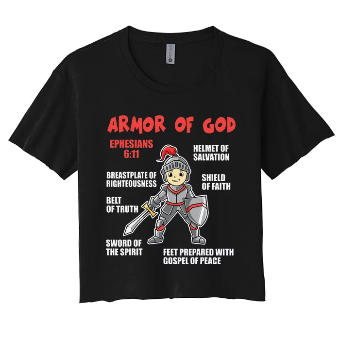 Bible Chapters For Put On The Full Armor Of God Women's Crop Top Tee