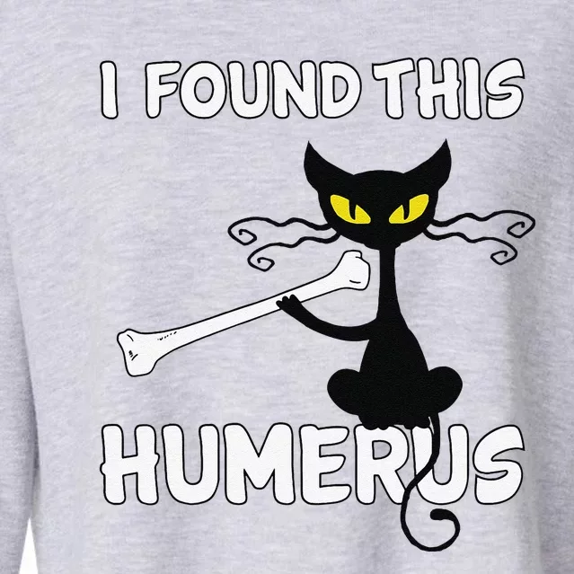 Black Cat Funny Humorous Halloween Cropped Pullover Crew