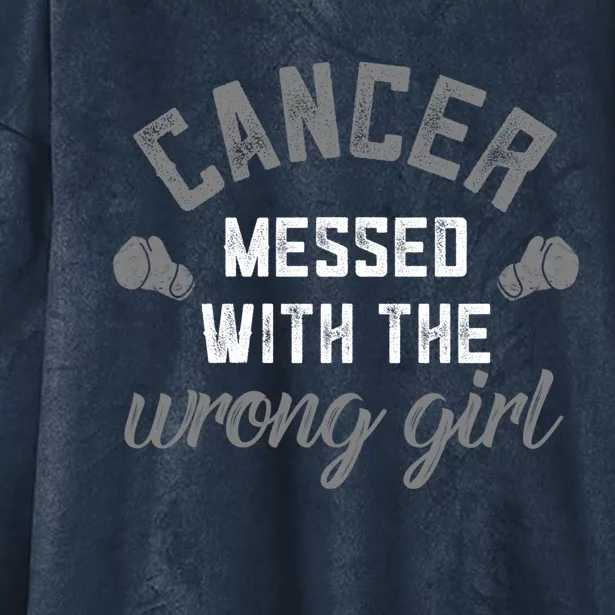 Brain Cancer Funny Gift F Cancer Messed With The Wrong Gift Hooded Wearable Blanket