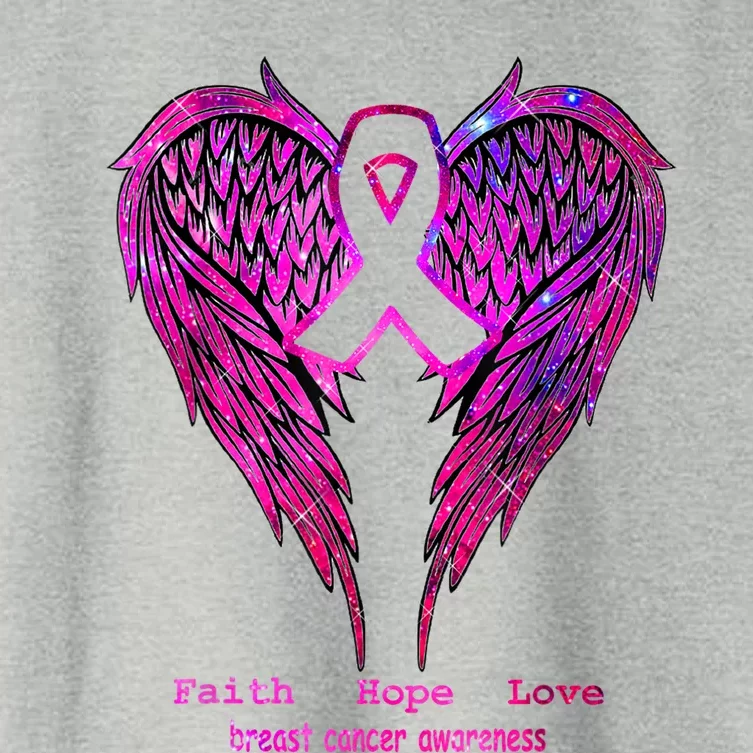 Breast Cancer Faith Hope Love Wings Awareness Women's Crop Top Tee