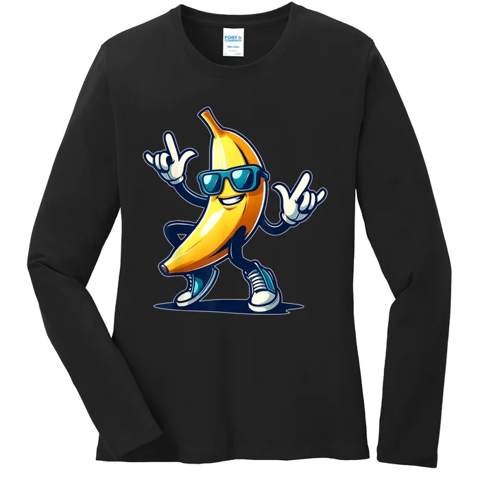 Banana Costume Funny Banana Ladies Long Sleeve Shirt