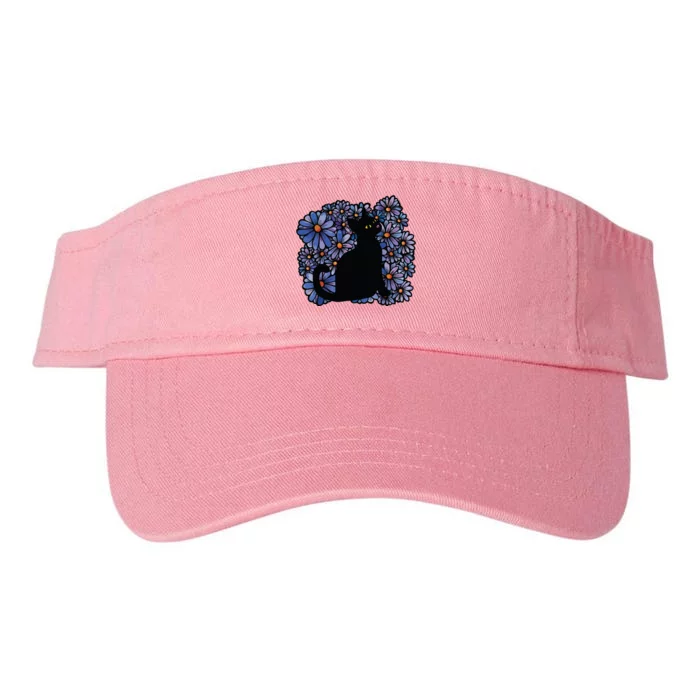 Black Cats Flower Garden Valucap Bio-Washed Visor