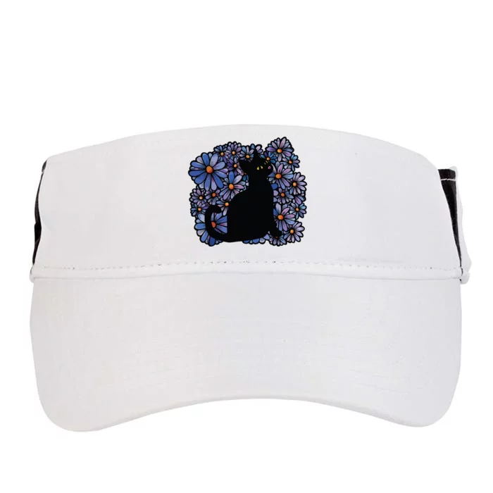 Black Cats Flower Garden Adult Drive Performance Visor