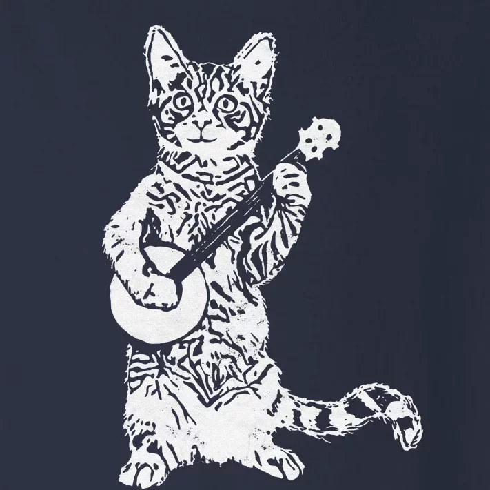 Banjo Cat Funny Retro Style Bluegrass & Cat Lover Toddler Long Sleeve Shirt