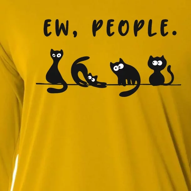 black cat funny wo ew people meowy cat lovers Cooling Performance Long Sleeve Crew