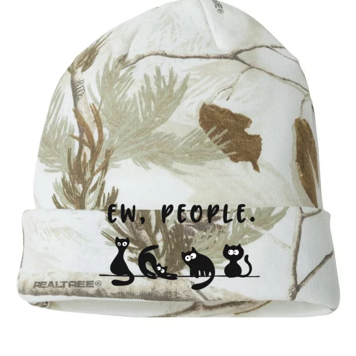 black cat funny wo ew people meowy cat lovers Kati - 12in Camo Beanie