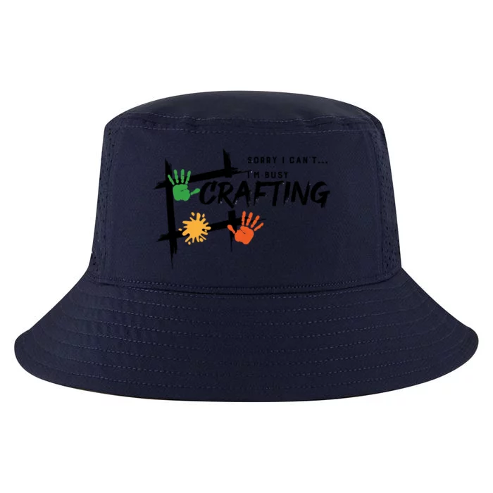 Busy Crafting Funny Saying Hobby Crafter Funny Gift Cool Comfort Performance Bucket Hat