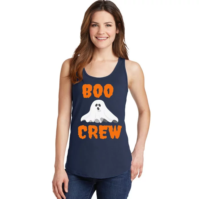 Boo Crew Funny White Ghost Spirit Phantom Scary Creepy Tops Ladies Essential Tank