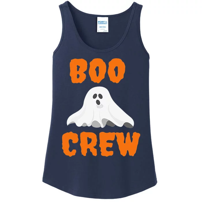 Boo Crew Funny White Ghost Spirit Phantom Scary Creepy Tops Ladies Essential Tank