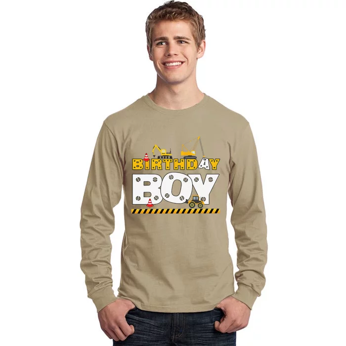 Birthday Construction Family Birthday Party Tall Long Sleeve T-Shirt