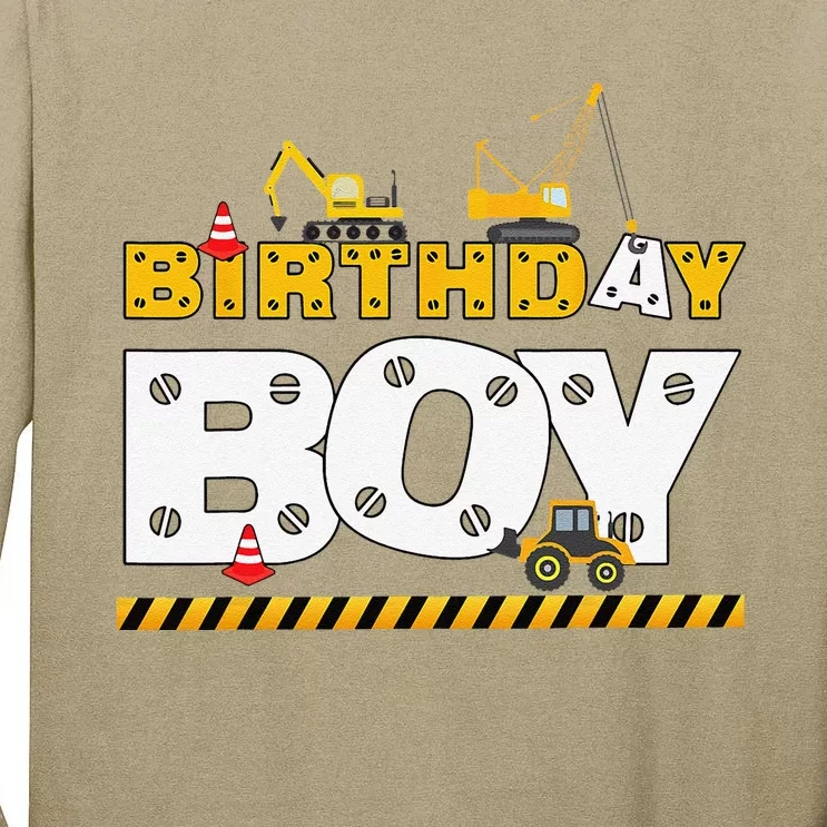 Birthday Construction Family Birthday Party Tall Long Sleeve T-Shirt