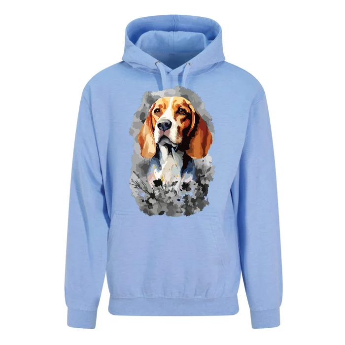 Beagle Color Flowers Black White Dog Themed Unisex Surf Hoodie