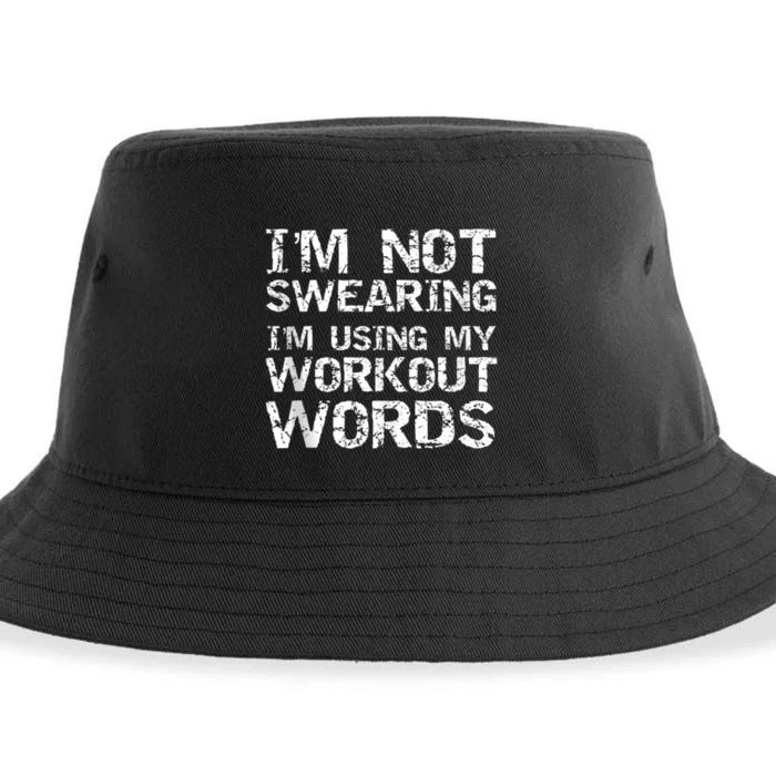 _brand Cute Fitness Workout Design Studio Funny Saying IM Not Swearing IM Usin Sustainable Bucket Hat