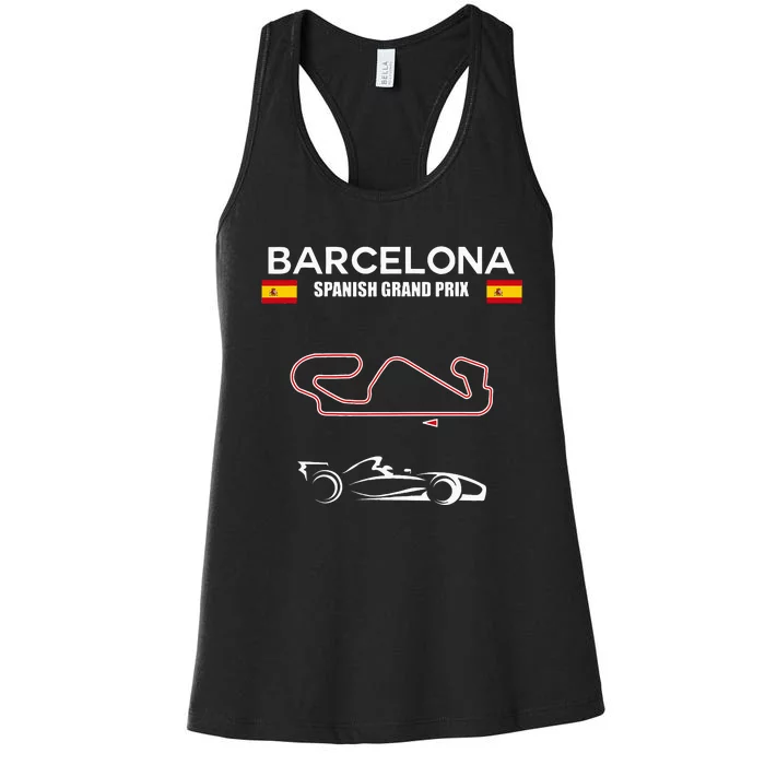 Barcelona Circuit Formula Racing Car Spanish Grand Prix Women's Racerback Tank