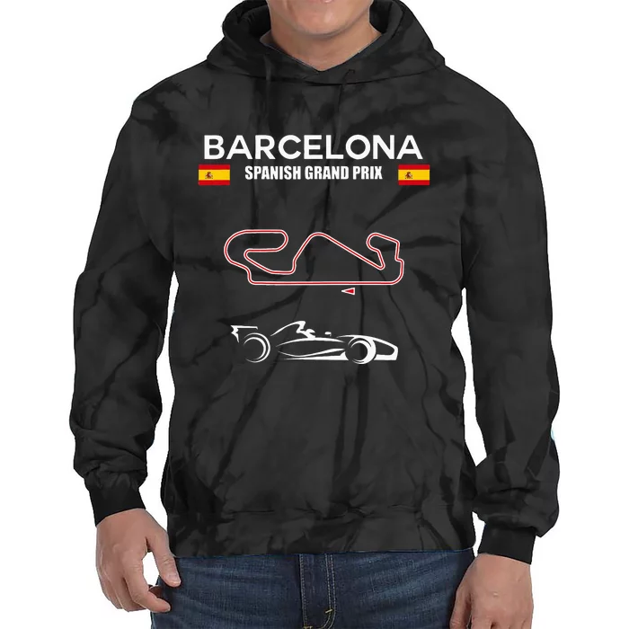 Barcelona Circuit Formula Racing Car Spanish Grand Prix Tie Dye Hoodie