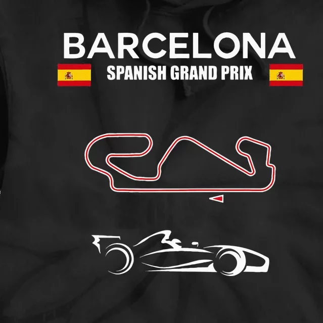 Barcelona Circuit Formula Racing Car Spanish Grand Prix Tie Dye Hoodie