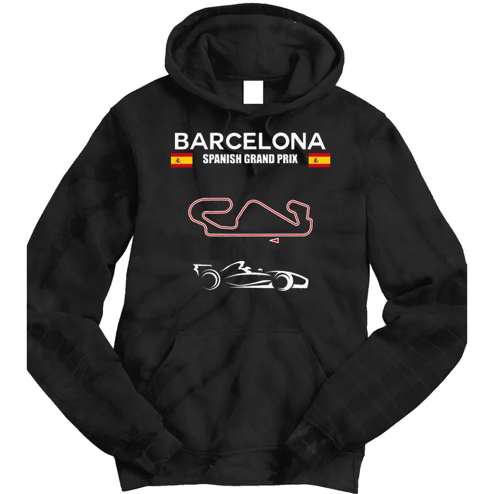 Barcelona Circuit Formula Racing Car Spanish Grand Prix Tie Dye Hoodie