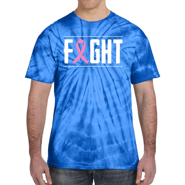 Breast Cancer Fight Cancer Ribbon Funny Gift Tie-Dye T-Shirt