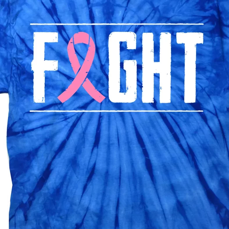 Breast Cancer Fight Cancer Ribbon Funny Gift Tie-Dye T-Shirt