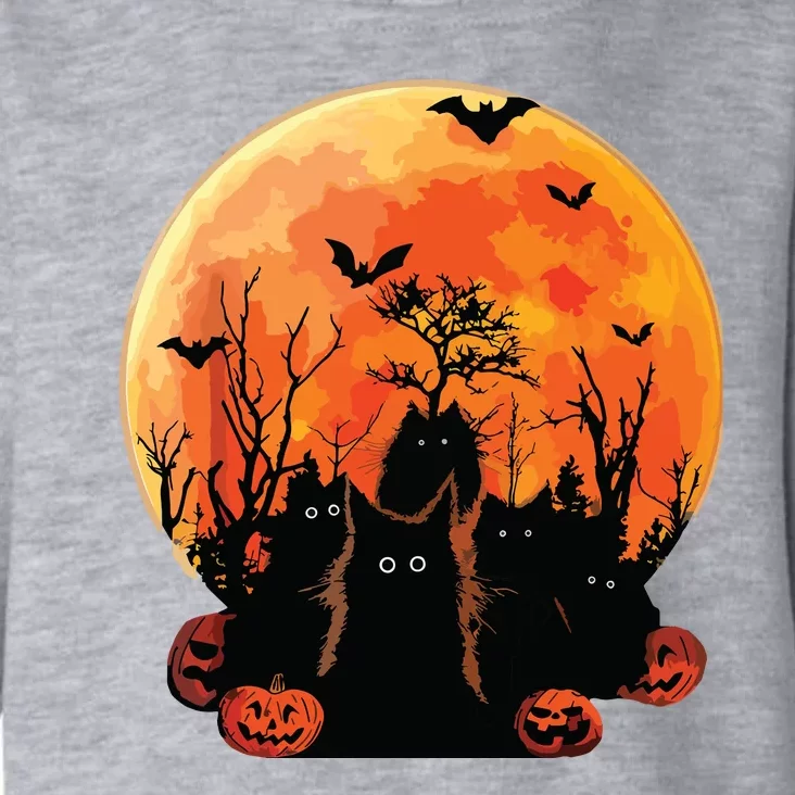 Black Cats Full Moon Funny Animal Pet Lover Halloween Toddler Hoodie