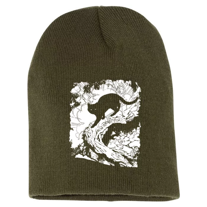 Black Cat Familiar Magick Occult Short Acrylic Beanie