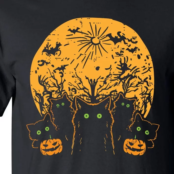 Black Cats Full Moon Halloween Animal Pet Women Tall T-Shirt