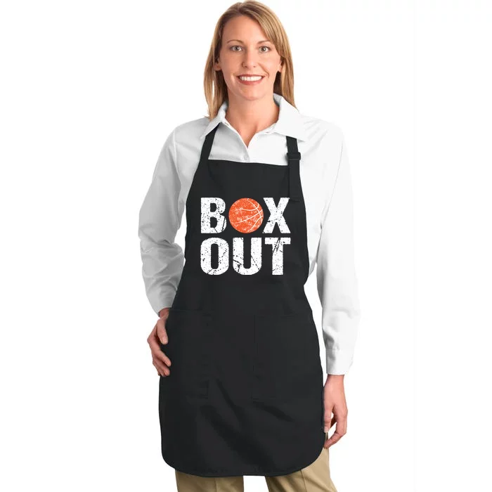 Basketball Coach Funny Coaching Saying Box Out Full-Length Apron With Pocket