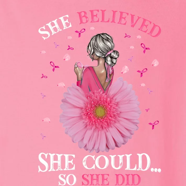 Breast Cancer Fun She Believed She Could So That She Did Meaningful Gift Toddler Long Sleeve Shirt