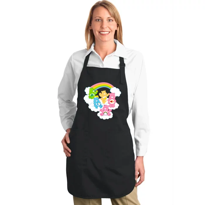 Bears Cheer Funshine Bedtime Cloudy Rainbow Group Full-Length Apron With Pocket