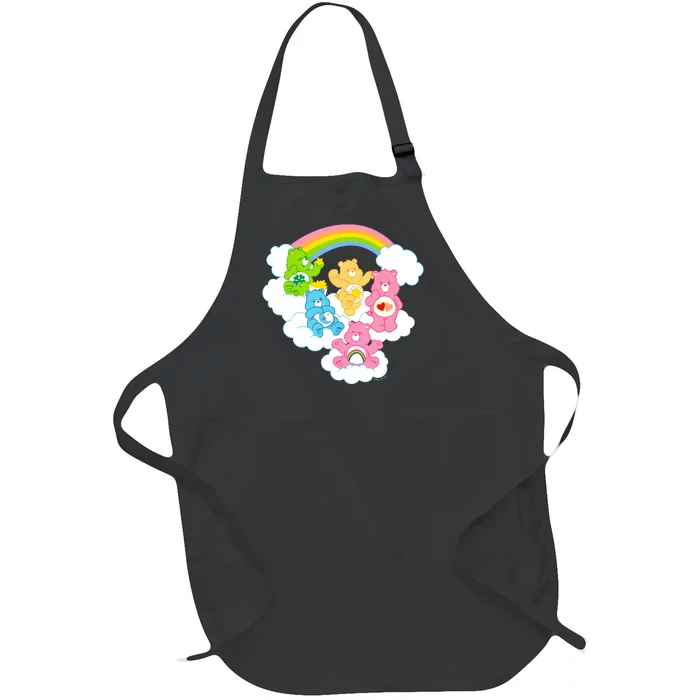 Bears Cheer Funshine Bedtime Cloudy Rainbow Group Full-Length Apron With Pocket