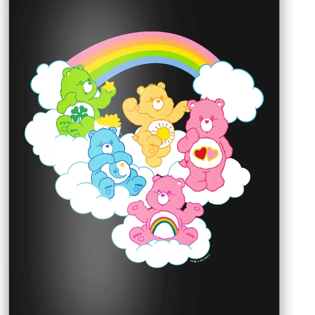 Bears Cheer Funshine Bedtime Cloudy Rainbow Group Poster