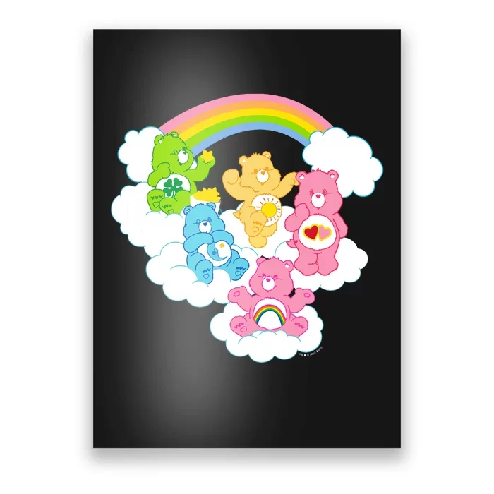 Bears Cheer Funshine Bedtime Cloudy Rainbow Group Poster