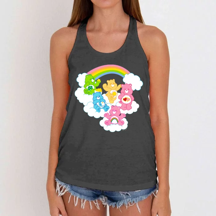 Bears Cheer Funshine Bedtime Cloudy Rainbow Group Women's Knotted Racerback Tank