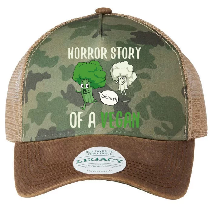 Broccoli Cauliflower Ghost Horror Story Of A Vegan Halloween Cool Gift Legacy Tie Dye Trucker Hat