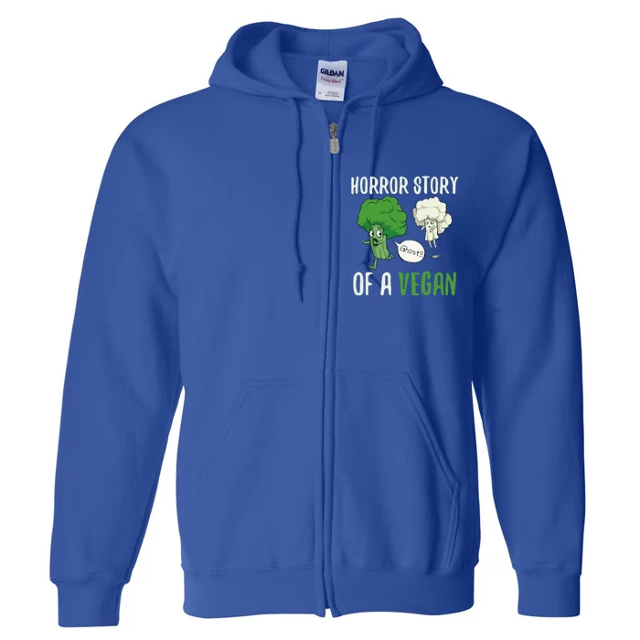 Broccoli Cauliflower Ghost Horror Story Of A Vegan Halloween Cool Gift Full Zip Hoodie