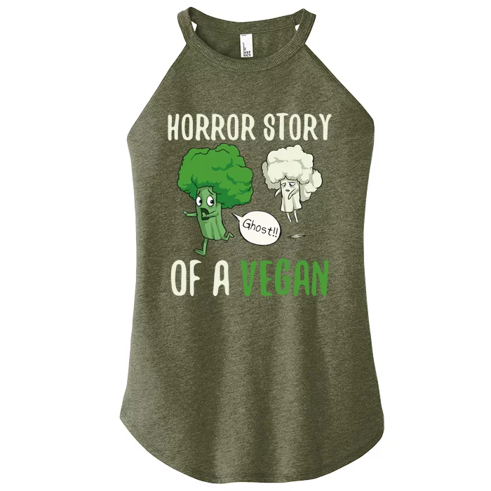 Broccoli Cauliflower Ghost Horror Story Of A Vegan Halloween Cool Gift Women’s Perfect Tri Rocker Tank