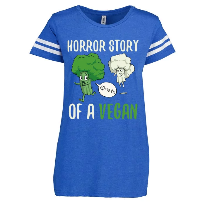 Broccoli Cauliflower Ghost Horror Story Of A Vegan Halloween Cool Gift Enza Ladies Jersey Football T-Shirt