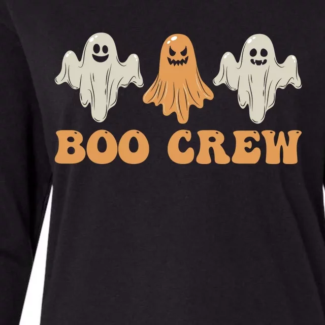 Boo Crew Ghost Halloween Day Womens Cotton Relaxed Long Sleeve T-Shirt