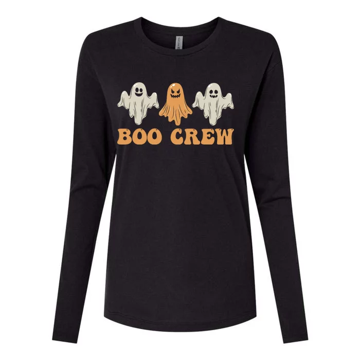 Boo Crew Ghost Halloween Day Womens Cotton Relaxed Long Sleeve T-Shirt