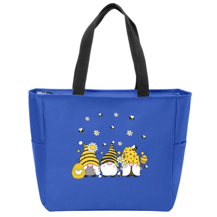 Bees Cute Gnomes Beekeeper Yellow Sunflower Funny Gift Zip Tote Bag