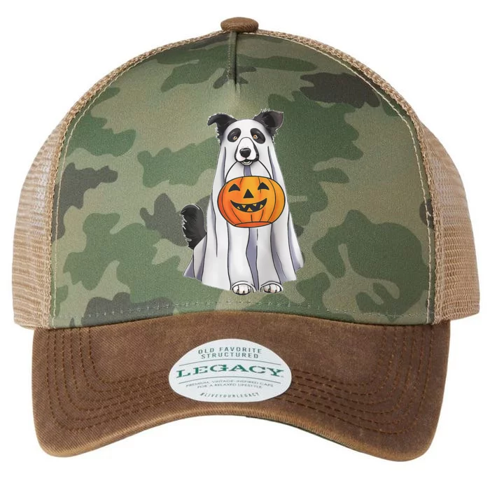 Border Collie Ghost Pumpkin Halloween Costume Fall Legacy Tie Dye Trucker Hat