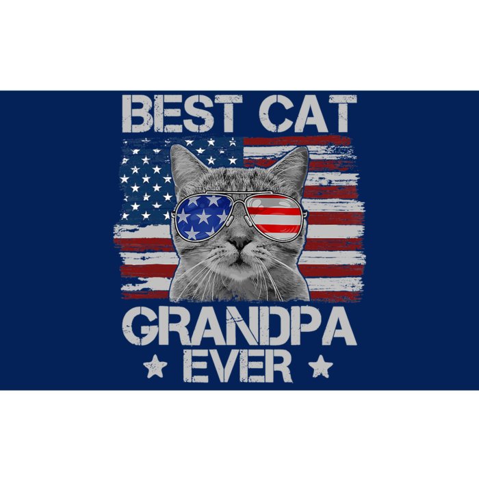 Best Cat Grandpa Ever American Flag Patriotic 4th Of July Bumper Sticker