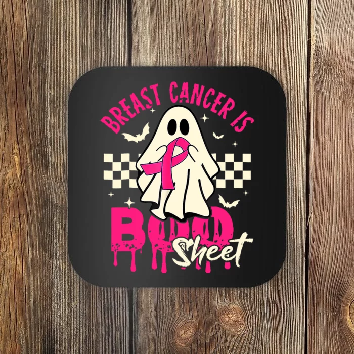 Breast Cancer Ghost Halloween Breast Cancer Awareness Coaster